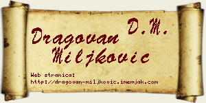 Dragovan Miljković vizit kartica